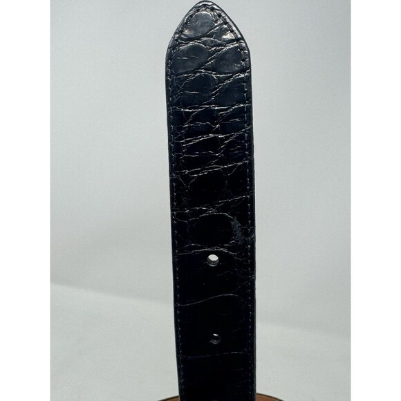 Genuine Alligator Black Belt Size 38 Womens Made In Spain 1” Wide Vintage main image 7